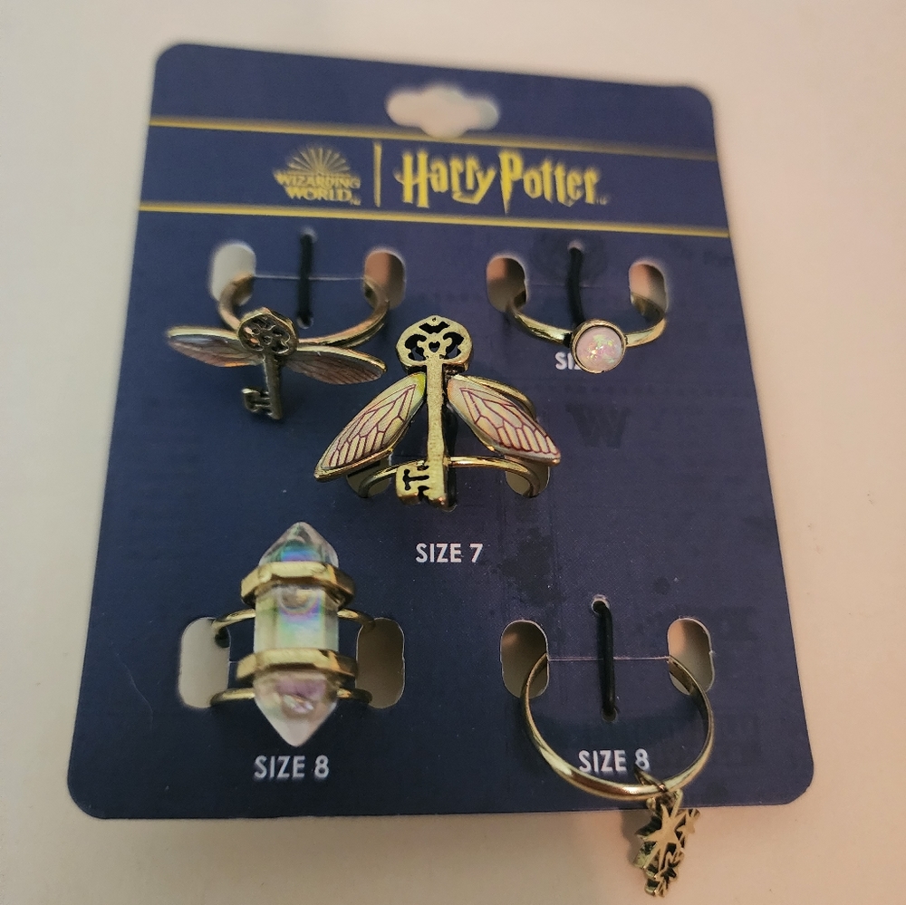 Harry Potter Wizarding World 5 piece ring set various sizes 6,7,8 NEW